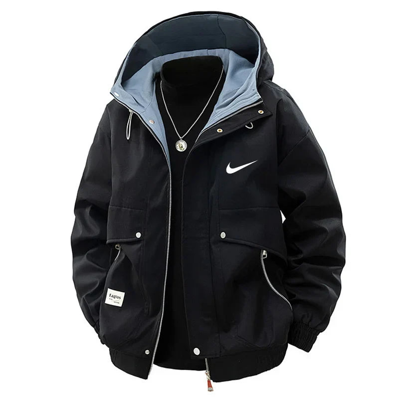 ΝΙΚᎬ - Giacca antivento casual da uomo taglie forti per l'abbigliamento da lavoro