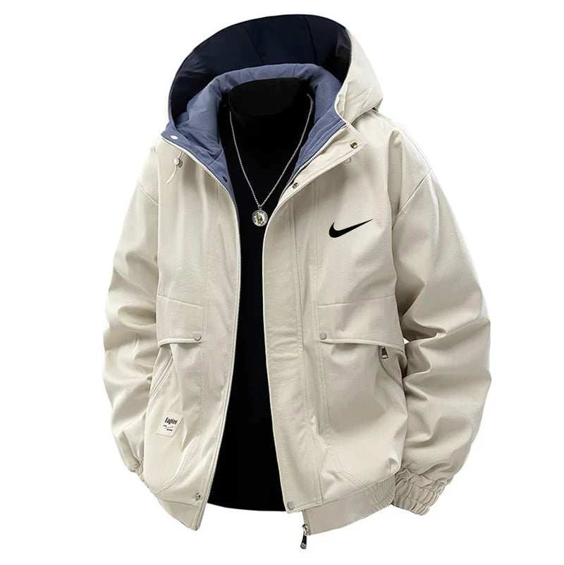 ΝΙΚᎬ - Giacca antivento casual da uomo taglie forti per l'abbigliamento da lavoro